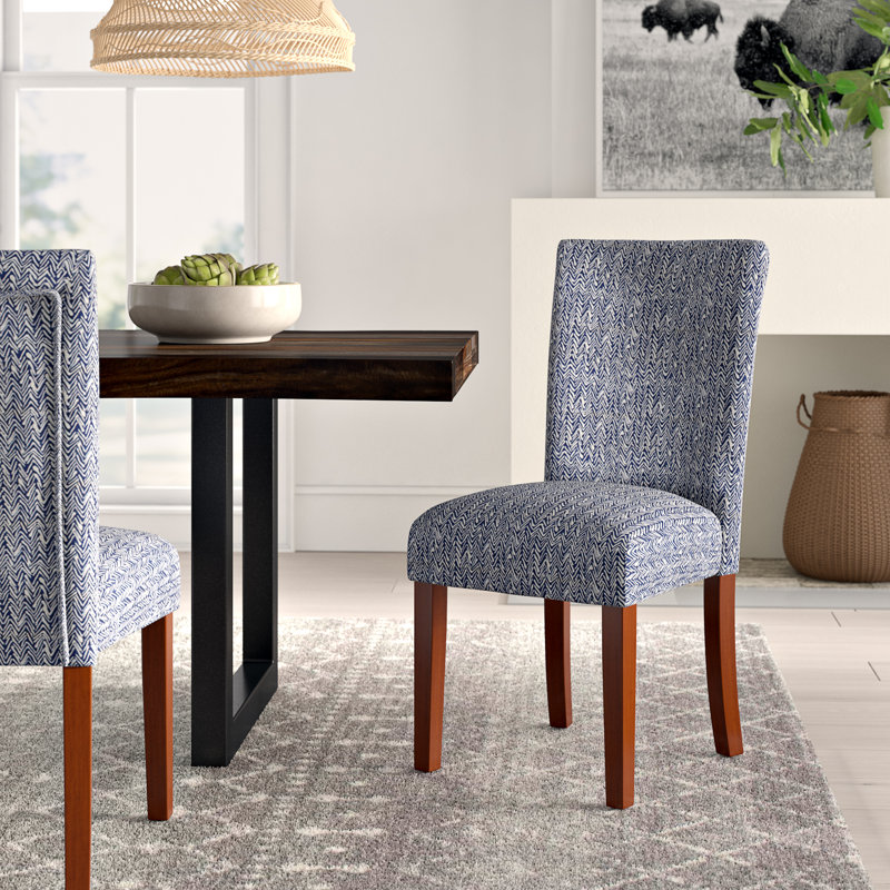 Dakota Fields Culosio Upholstered Parsons Chair in Blue Reviews Wayfair